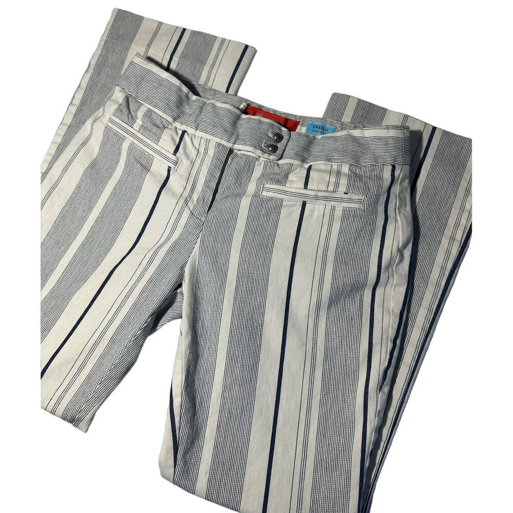 Cartonnier Belted Waist Capri Striped Pants Size 0